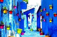 Blue-painted streets of Chefchaouen