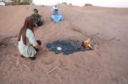 Near the fire