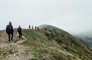 tourists in mountains