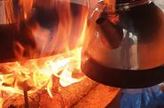 Lunch cooked over a fire