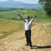 climbing a Tuscan hill