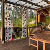 porch with a lake view
