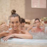 Friends in a jacuzzi