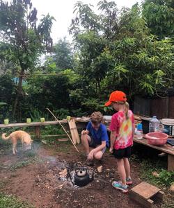Cooking lunch 