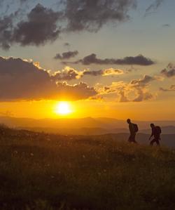 sunset in mountains